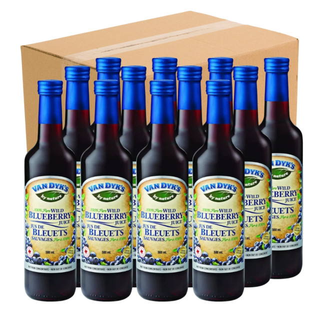 Wild Blueberry Juice - Pack of 12, Van Dyk's by nature - 1