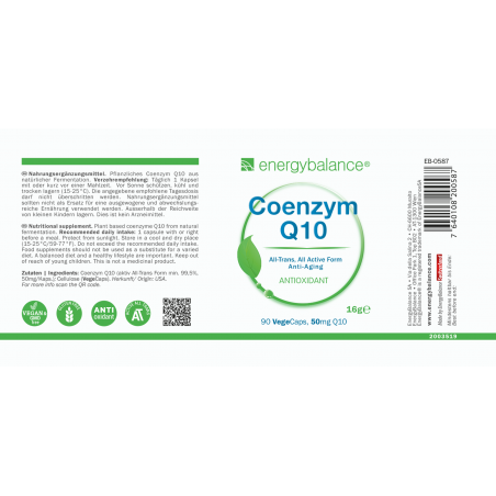Q10 Koenzymový antioxidant 50mg, 90 VegeCaps EnergyBalance® - 2