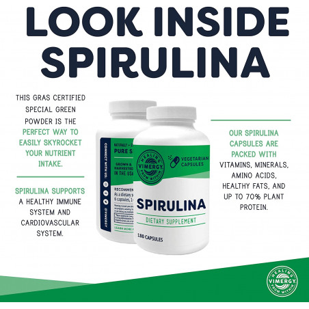Spirulina, USA Grown - Capsules, Vimergy Vimergy® - 3