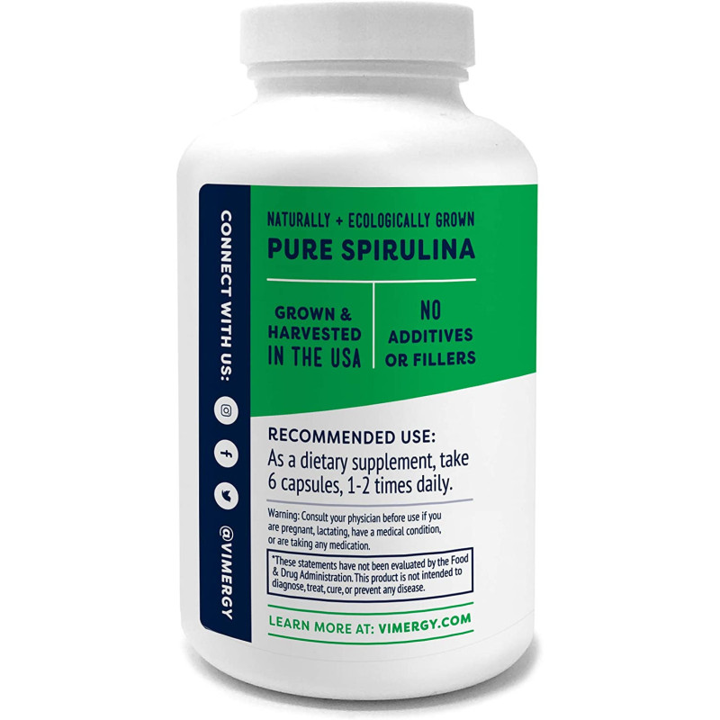 Vimergy® Spirulina Capsule, USA Grown Spirulina Caps